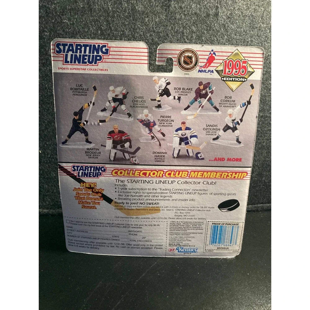 1995 Starting Lineup Martin Brodeur New Jersey Devils Goalie Figure Kenner Fleer